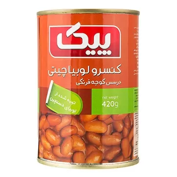 تصویر کنسرو لوبیا چیتی پیک 420گرمی