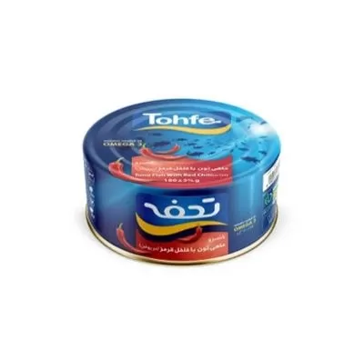 تصویر تن ماهی با فلفل قرمز در روغن تحفه 180 گرمی