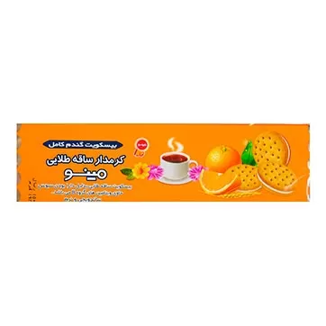 تصویر بیسکوییت کرمدار پرتقالی ساقه طلایی مینو 192 گرمی