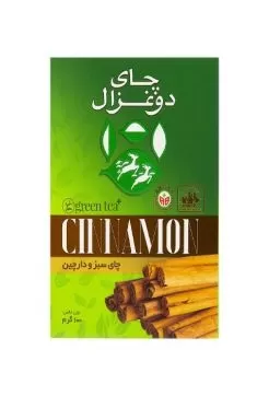 تصویر چای سبز و دارچین دو غزال 100 گرمی