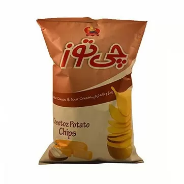 تصویر چیپس با طعم پنیر چدار و خامه ترش چی توز 140 گرمی