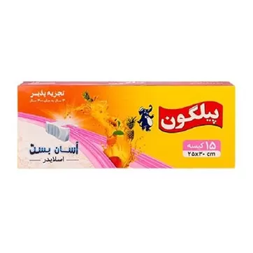 تصویر کیسه فریزر سایز 25 در 35 اسلایدر آسان بست پیلگون 15 عددی