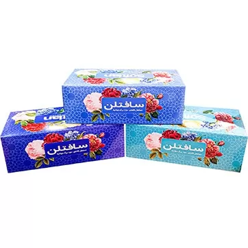 تصویر دستمال کاغذی سافتلن 2 لایه 150 برگ طرح پرنیان