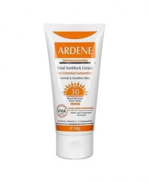 تصویر کرم ضد آفتاب رنگی spf30 فاقد جاذب های شیمیایی آردن 50 میلی لیتری