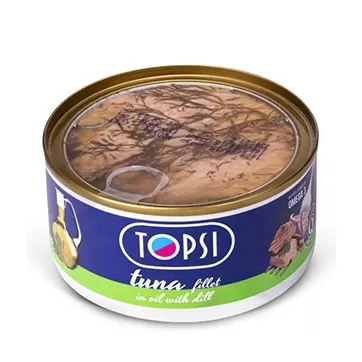 تصویر تن ماهی با شوید در روغن تاپسی 180 گرمی