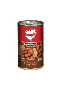 تصویر کنسرو لوبیا چیتی با قارچ دلوسه 380 گرم