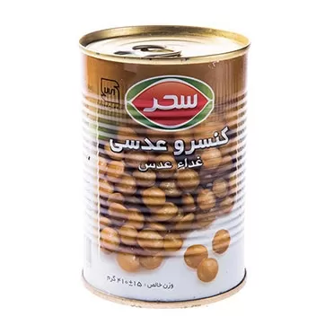 تصویر کنسرو عدسی سحر 410 گرمی