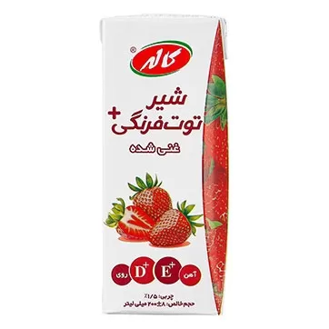 تصویر شیر توت فرنگی کم چرب غنی شده کاله 200 میلی لیتری