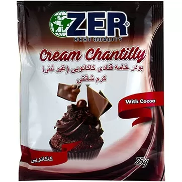 تصویر پودر خامه قنادی کاکائویی زیر 75 گرمی