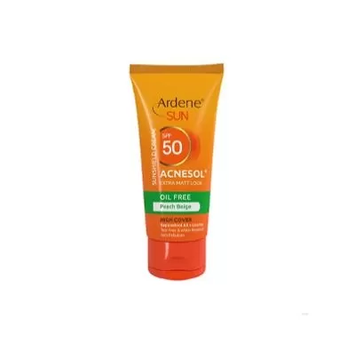 تصویر کرم ضدآفتاب کرم پودری بژ هلویی spf50 فاقد چربی و مات کننده آردن 50 میلی لیتری