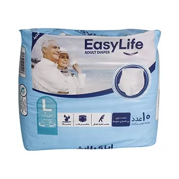 تصویر پوشک بزرگسال سایز 100-140 شورتی بزرگ ایزی لایف 10 عددی