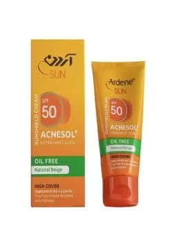 تصویر کرم ضدآفتاب کرم پودری بژ طبیعی spf50 فاقد چربی و مات کننده آردن 50 میلی لیتری