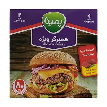 تصویر همبرگر ویژه 80% پمینا 400 گرمی