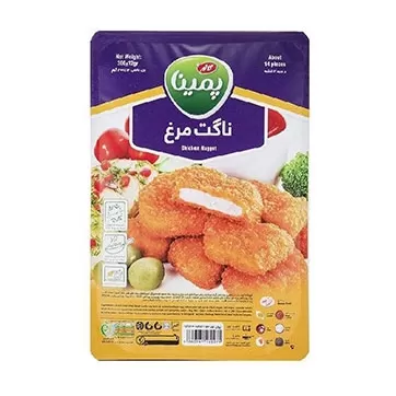 تصویر ناگت مرغ منجمد پمینا 300 گرمی
