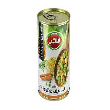 تصویر کنسرو سبزیجات مخلوط سحر 410 گرمی