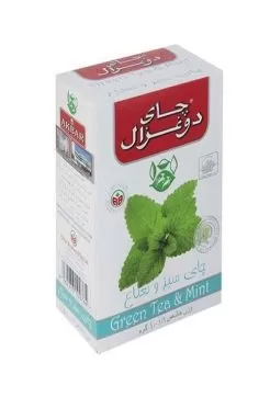 تصویر چای سبز پلاس نعناع دو غزال 100 گرمی