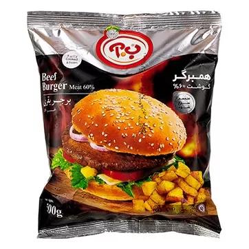 تصویر همبرگر 60 % ب.آ 500 گرمی