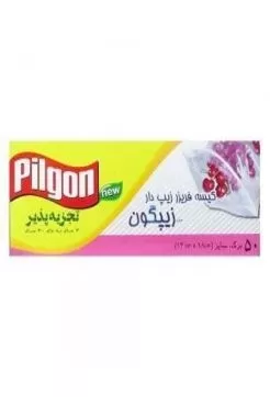 تصویر کیسه فریزر سایز 14 در 18 زیپ دار پیلگون 50 عددی