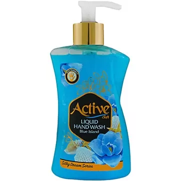 تصویر مایع دستشویی صدفی رویای ابریشمی آبی اکتیو 450 گرمی