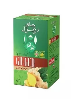 تصویر چای‌ سبز و زنجبیل دو غزال 100 گرمی