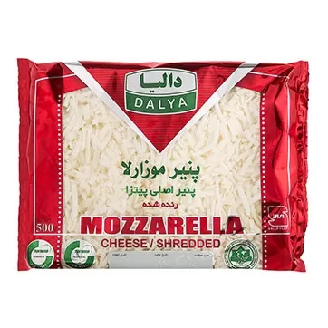 تصویر پنیر پیتزا موزارلا رنده شده دالیا 500 گرمی