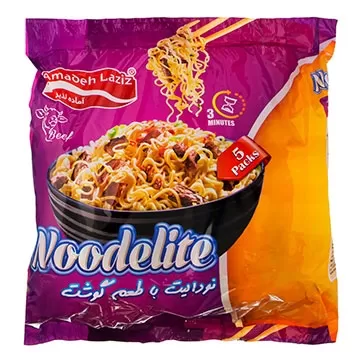 تصویر نودالیت گوشت آماده لذیذ 75 گرمی پک 5 عددی