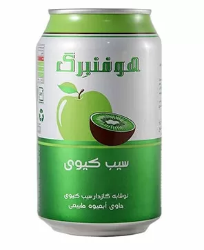 تصویر آبمیوه گازدار سیب کیوی هوفنبرگ قوطی 330 میلی لیتری